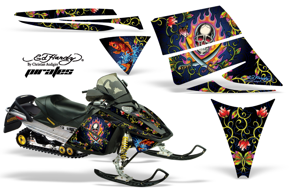 Ski-Doo Rev Graphics Kit EH PIRATES Blue